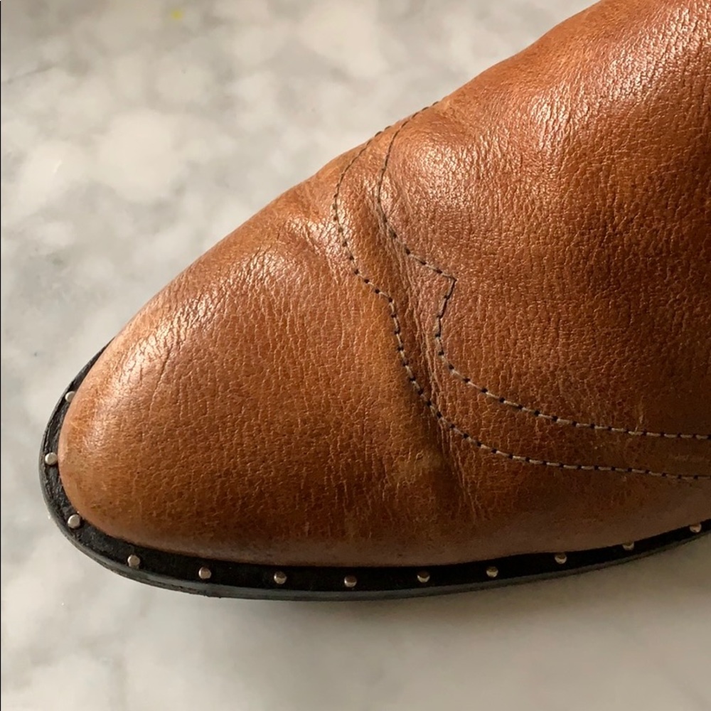 Freda Salvador Tan Leather Buckle Booties - Picture 5 of 5